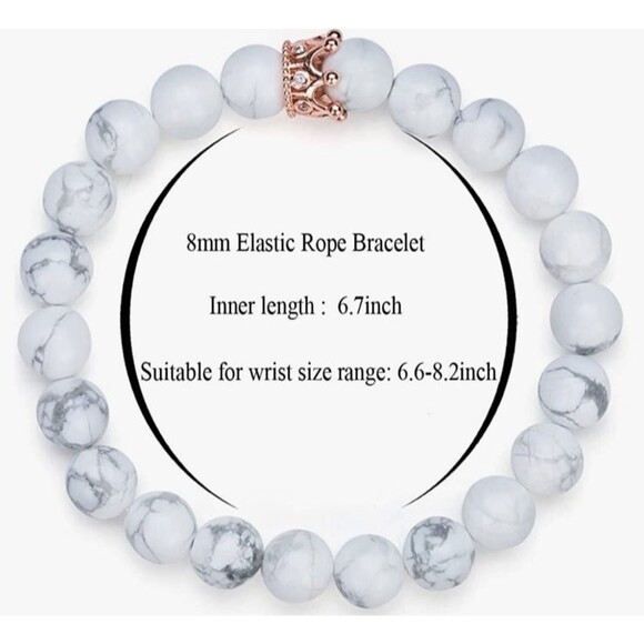 Anklet Bracelet Gold Plated Simulated Howlite Jewelry Adjustable V Initial A1 - Picture 12 of 12